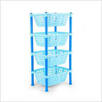 4 Tier Plastic Basket Rack
