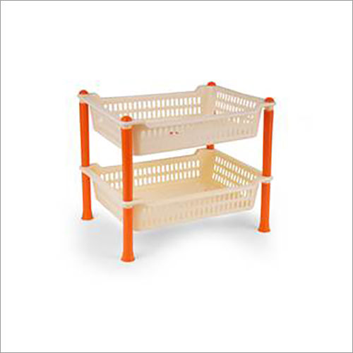 2 Tier Plastic Basket Rack