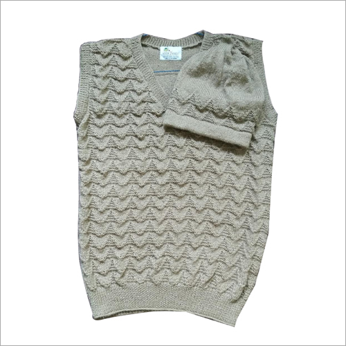 Mens Knitted Half Sleeves Sweater and Beanie