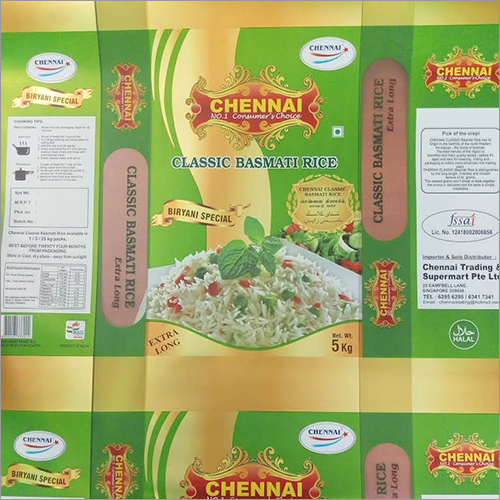 Multicolor Rice Packaging Rotogravure Printed Plastic Pouches