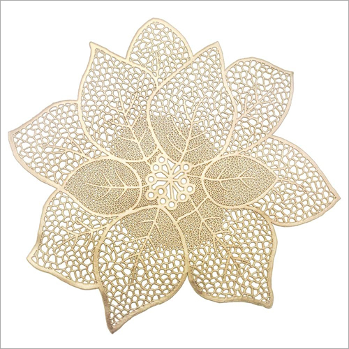 Golden Leaf Design Hollow Pvc Round Table Mats at Best Price in Delhi