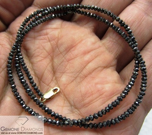 Natural Faceted Black Diamond Beads