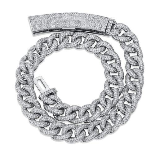 Diamond Cuban Chain In Lab Grown Diamonds 10K White Gold