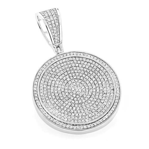 Diamond Iced Out Pendant In Lab Grown Diamond In 14K White Gold 2 CT