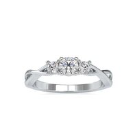 Diamond Ring In Twisted Style lab grown Diamonds 14K White Gold 1 CT