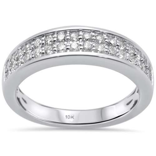 Round Shape Wedding Bands In Synthetic Diamonds In 10K White Gold 0.50 CT