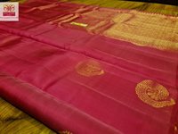 pure kanjivaram soft silk saree with gold jarie budda