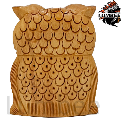 Handcrafted Wooden Owl Sitting Showpiece Statue
