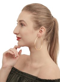 Stylish Golden Plain Hoop Earrings For Women and Girls