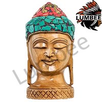 Handcrafted Wooden Stone Buddha