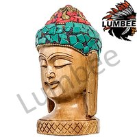 Handcrafted Wooden Stone Buddha