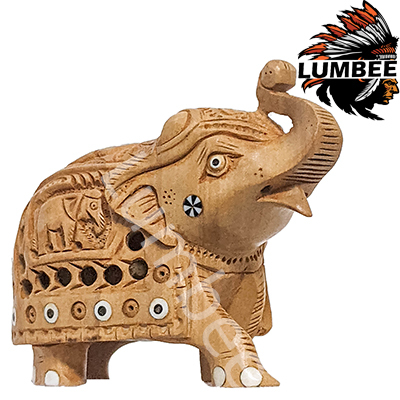 Hand Carved Wooden Jali Elephant