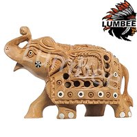 Hand Carved Wooden Jali Elephant