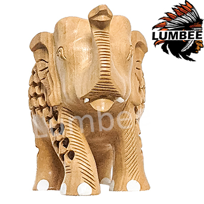 Handcrafted Wooden Simple Jali Elephant Sculpture