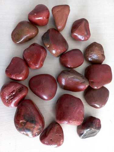 Red jespar machine polished pebbles 3-5 CM size