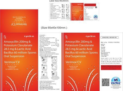 Amoxycillin 200mg and Potassium Clavulanate 285mg Oral Suspension