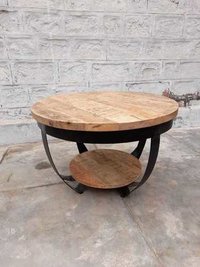 Iron and Wooden Coffee Table
