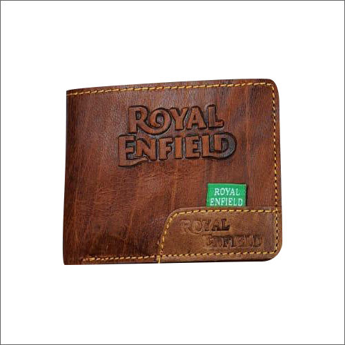 Royal Enfield logo Brown Real Leather Bi fold wallet , licence / ID holder  | eBay