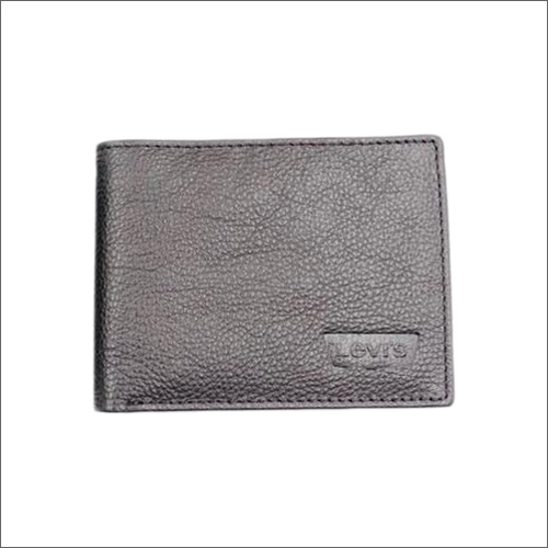 Mens Double Fold Grey Leather Wallet