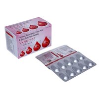 फेरस एस्कोरबेट 100mg फोलिक एसिड 15mg और जिंक सल्फेट 225mg टैबलेट