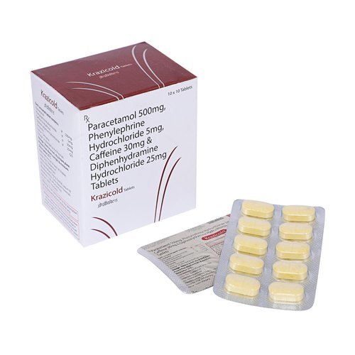 Paracetamol 500mg Phenylephrine 5mg Caffeine 30mg and Diphenhydramine 25mg Tablets