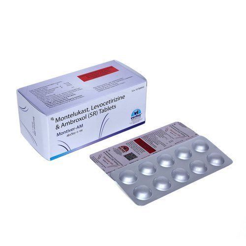 Levocetirizine 5mg Montelukast 10mg and Ambroxol 75mg Tablets