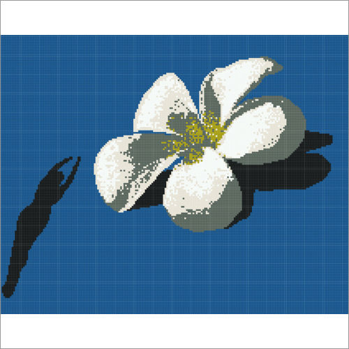 Lady Diving In Flower Design Glass Mosaics Tile