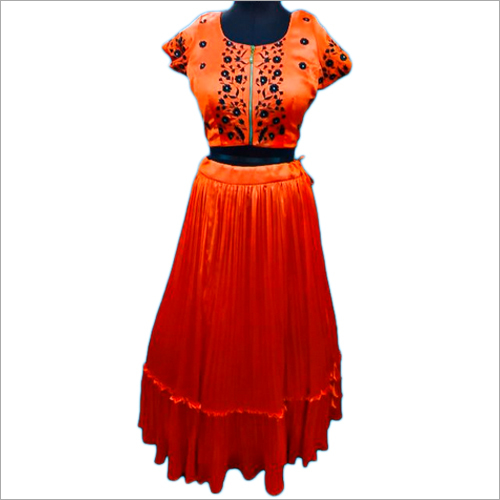 Ladies Orange Lehenga Choli By THRIVENI CREATION