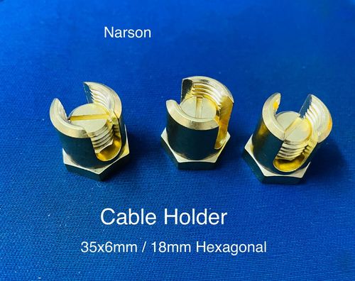 Brass cable Holder 26 x 6 mm 18 mm Hexagonal