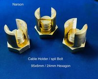 Brass cable holder 96 x 6 mm 24 mm Hexagon