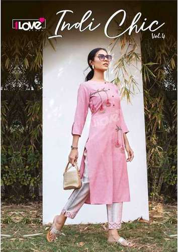 Indi Chic Vol 4 Rayon Slub Kurti Catalogue Set