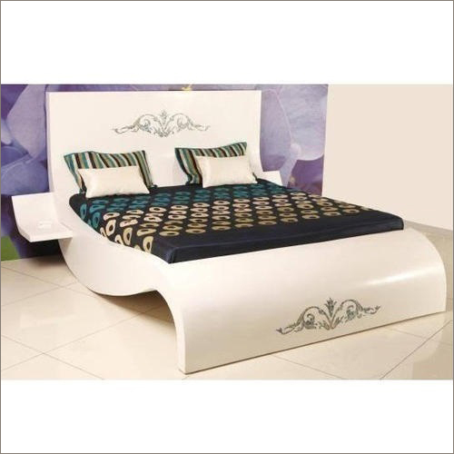 White Corian Designed Double Bed