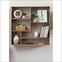 Brown Wall Space Wooden Showcase Design