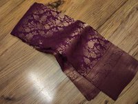 Khadi Georgette silk saree purple colour