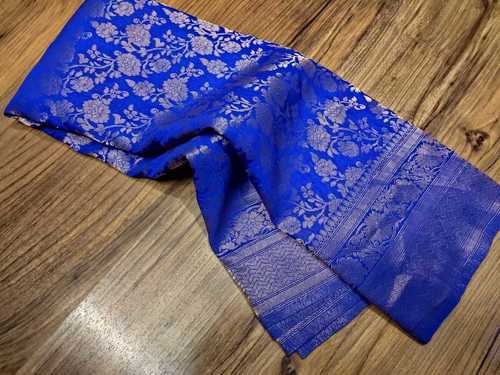 Khadi Georgette silk saree pepsi blue