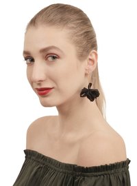 Stylish Black Flower Drop Earrings For Women and Girls