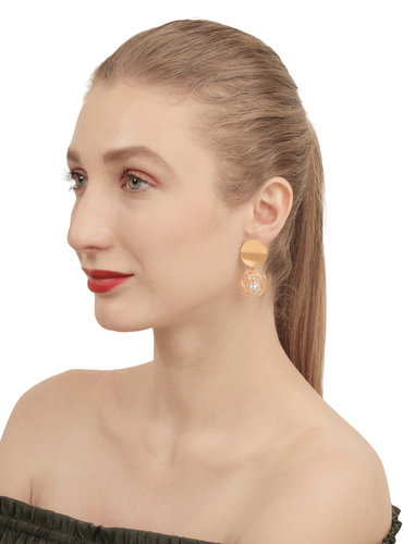Stylish Golden Pearl Drop Earrings For Women and Girls