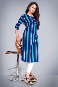 Ladies Printed Crepe Kurtis