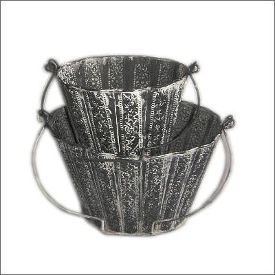 Grey Iron Plant Pot