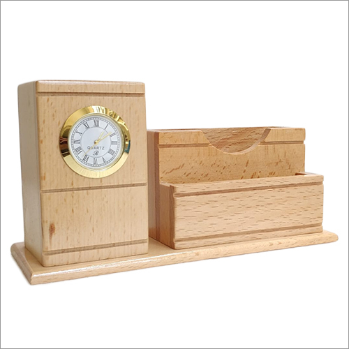 Wood Wooden Mobile Stand With Pen Stand And Card Holder
