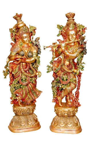Metal Brass Handmade Handicrafts Lord Radha Krishna Statue for your home decoration By Ashopi