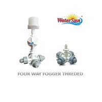Watersun Fogger - 1/2 Inch White Plastic | Rigid 4 Way Design For Poultry, Dairy, And Greenhouse Use