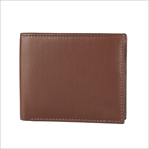 Mens Brown Plain Leather Wallet