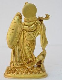 Radha Krishna Hand Carved Brass Metal Murti Statue