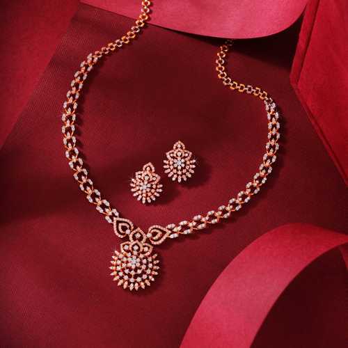 Real Diamond Designer Necklace Set At Best Price In Mumbai | Nvision  Diamjewel Llp