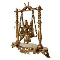 Radha and Krishna Swing jhula Brass Statue Home Decor Gift Indian Brass Art