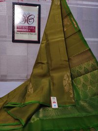 pure kanjivaram silk saree with side butta