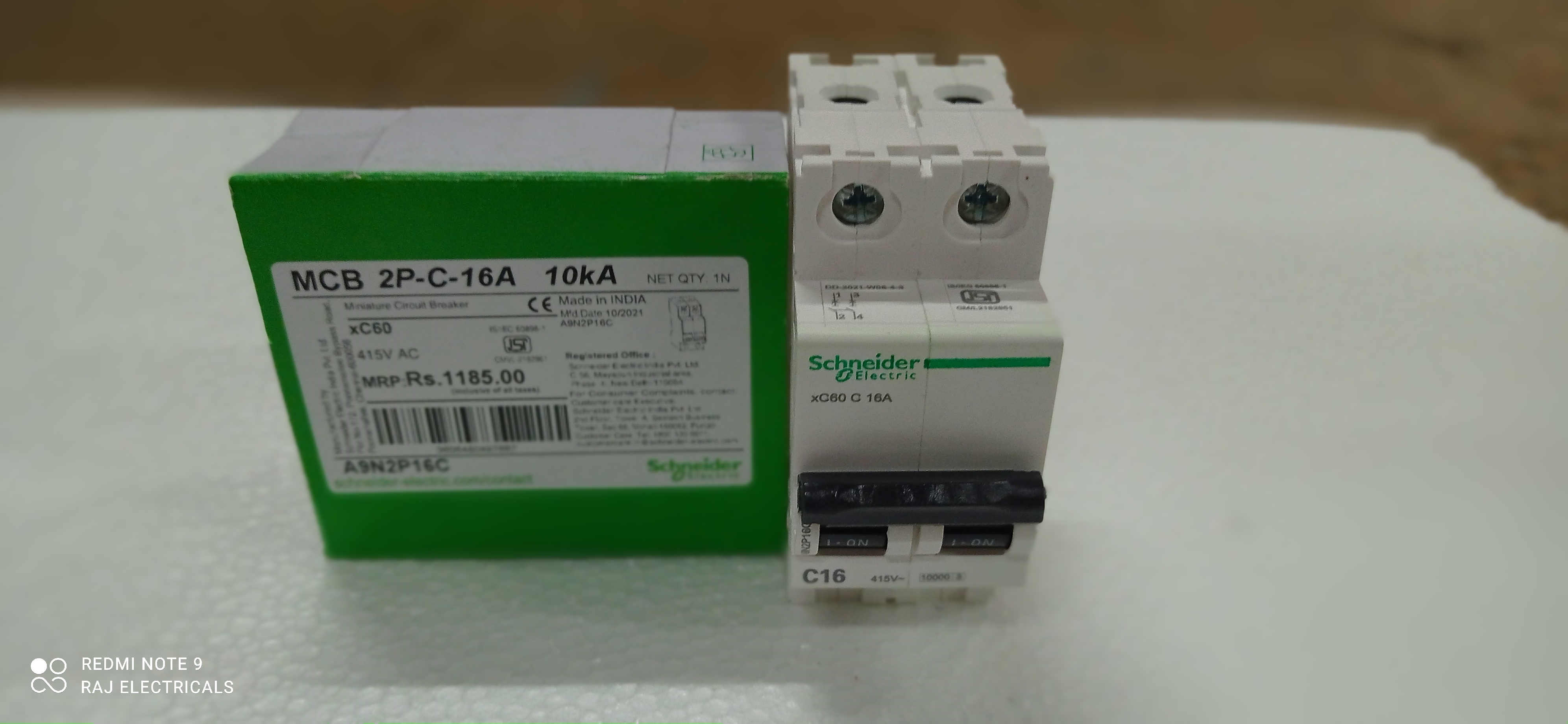 SCHNEIDER 16 AMP 2 POLE MCB