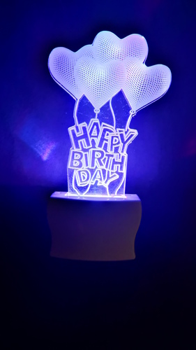 Modern Svkd 3D Illusion Happy Birthday Night Lamp