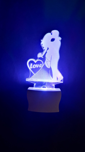 SVKD 3D Illusion Love Couple Night Lamp